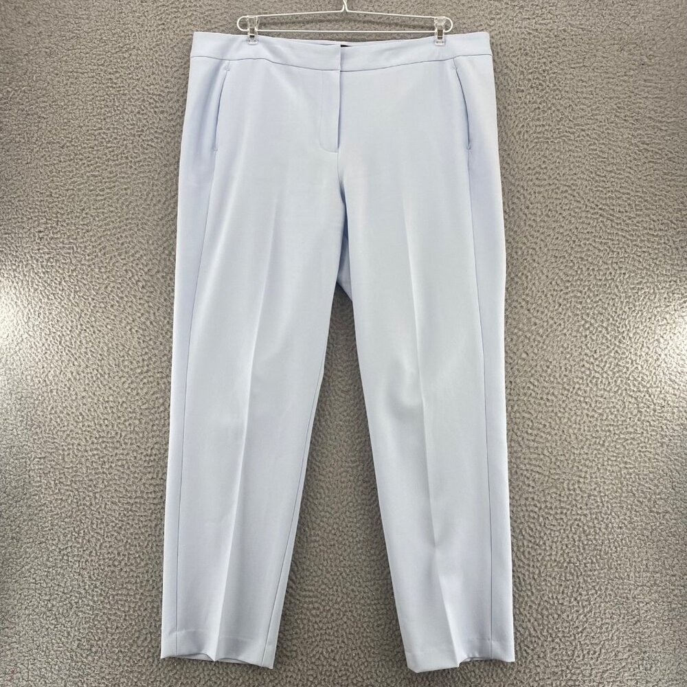 Kasper Pants Womens 14 Blue Tapered Leg Pockets Stretch Office Career Everyday